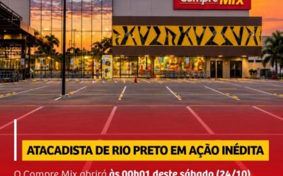 Arte de divulgação do Compre Mix sobre a abertura de madrugada no sábado, 24 de outubro