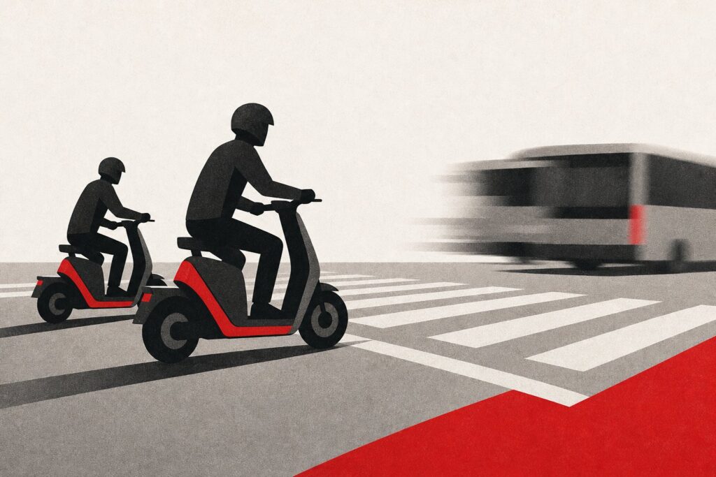 Ilustração: Vídeo registra motos elétricas em manobras arriscadas na Avenida Philadelpho