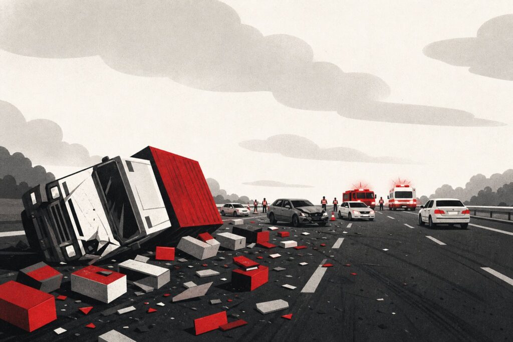 Ilustração: Vídeo registra engavetamento com cinco veículos na SP-320
