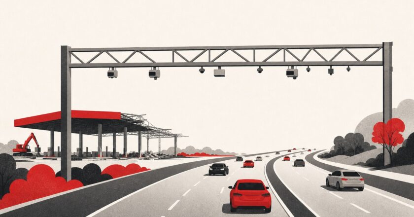 Ilustração: Ecovias anuncia substituição de praças de pedágio por sistema eletrônico
