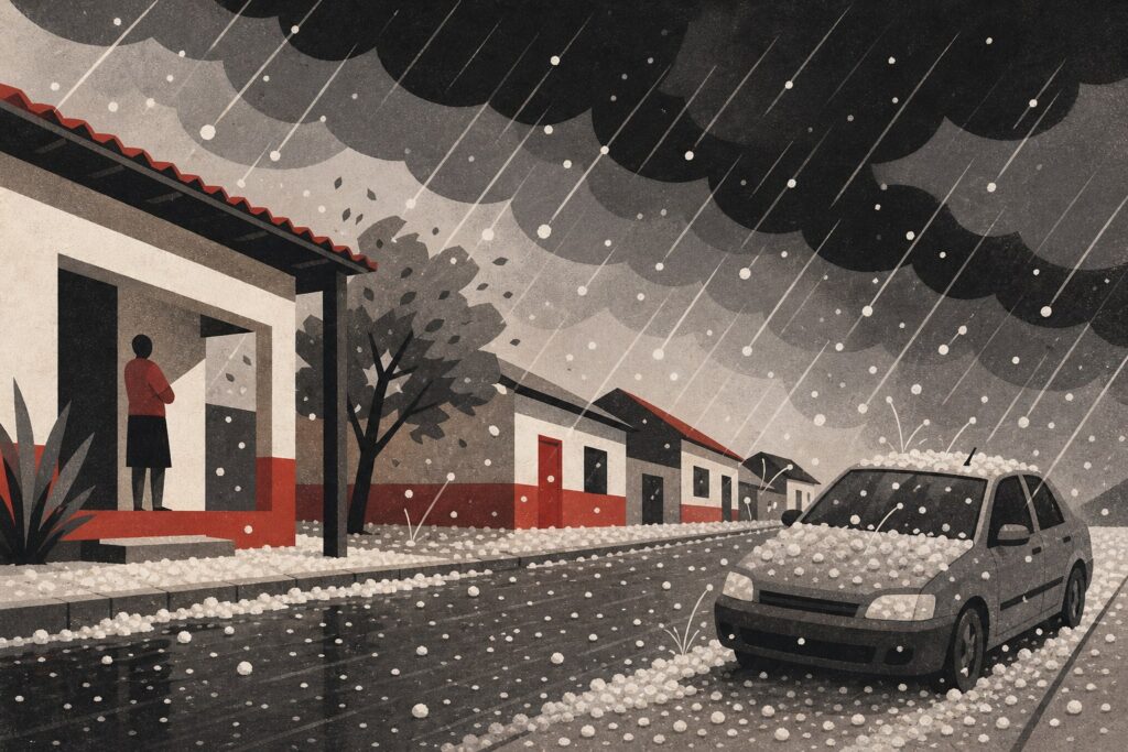 Ilustração: Vídeo registra chuva de granizo em Rio Preto e região