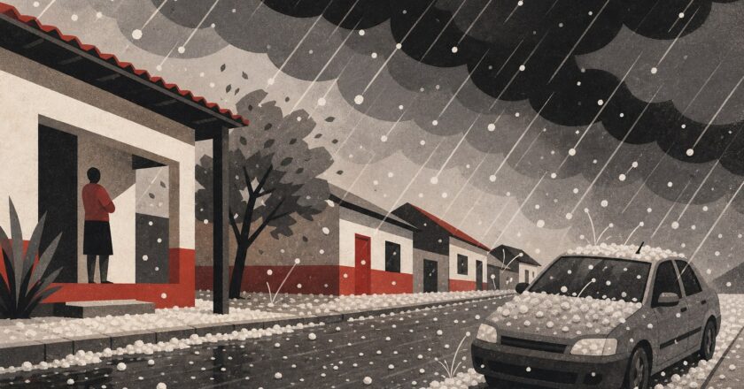Ilustração: Vídeo registra chuva de granizo em Rio Preto e região
